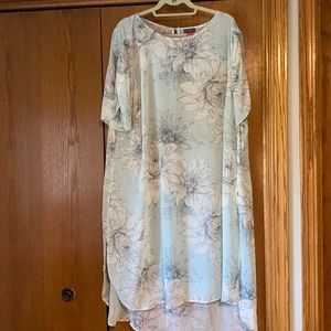 Sheer short sleeve tunic